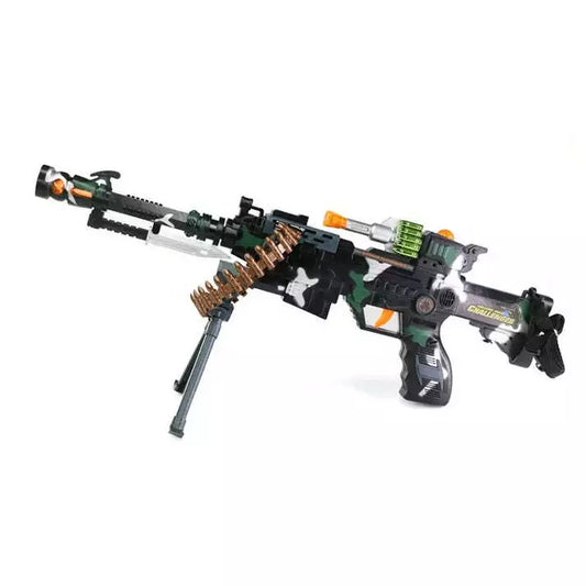 Combat 3 Army Commando Machine Gun With Lights and Sounds Kids Toy