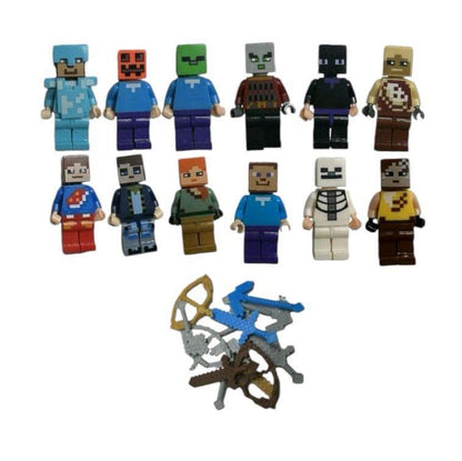 Minecraft 12 characters Lego Pieces With Accessories